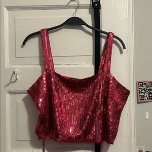 Rachel Zoe Sparkling Fuchsia Crop Top